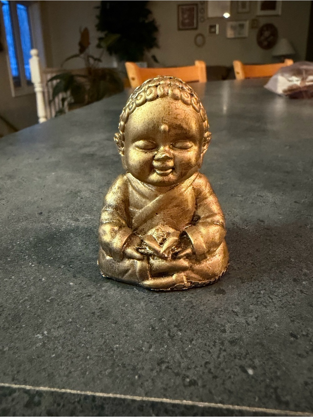 Golden Meditating Buddha Figurine